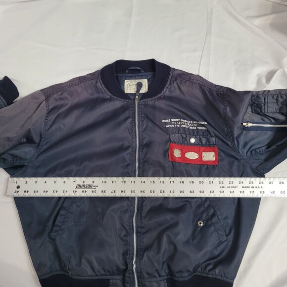 Vintage 1980s Levi Strauss Elesco MA1 Flyers Men's Baseball Bomber Jacket Size L - Picture 8 of 12